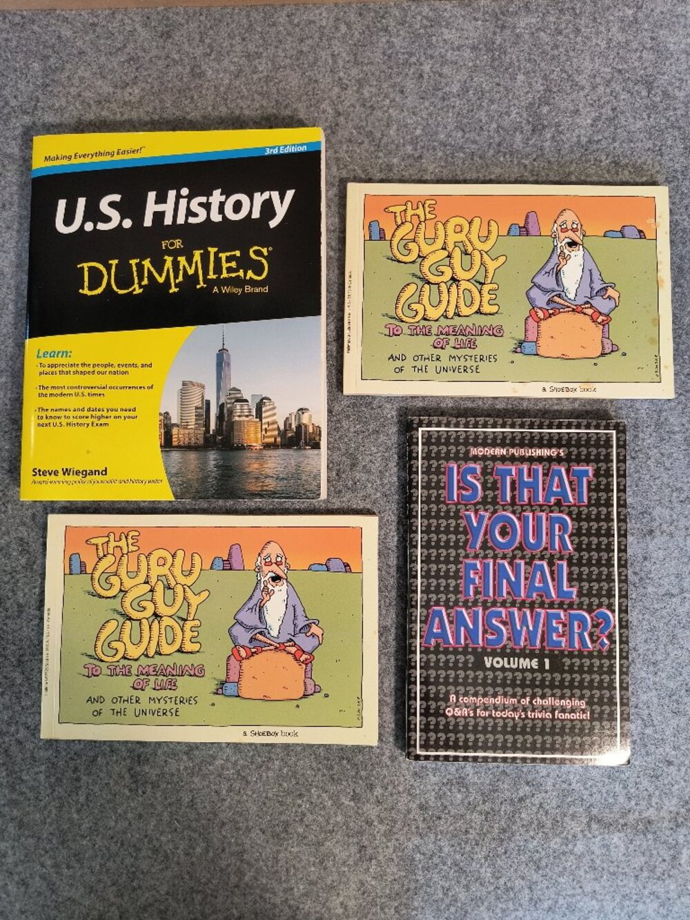 Book Lot U.S. History For Dummies Guru Guide Meaning Of Life Trivia Final Answer